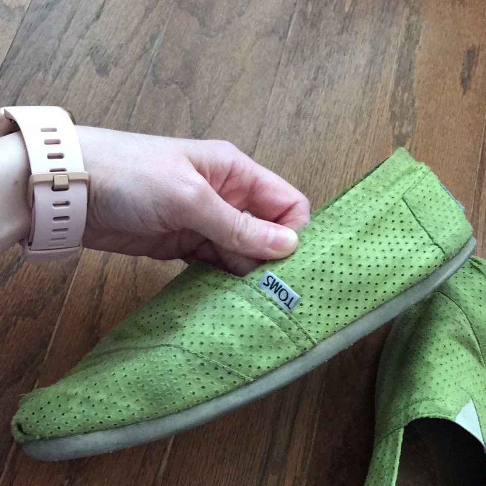 Lime Green Jersey Toms - Picture 8 of 13